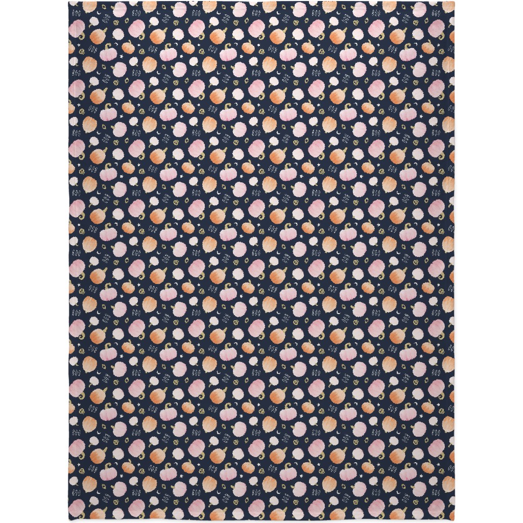 Halloween Pumpkin Party Blanket, Sherpa, 60x80, Orange, Orange