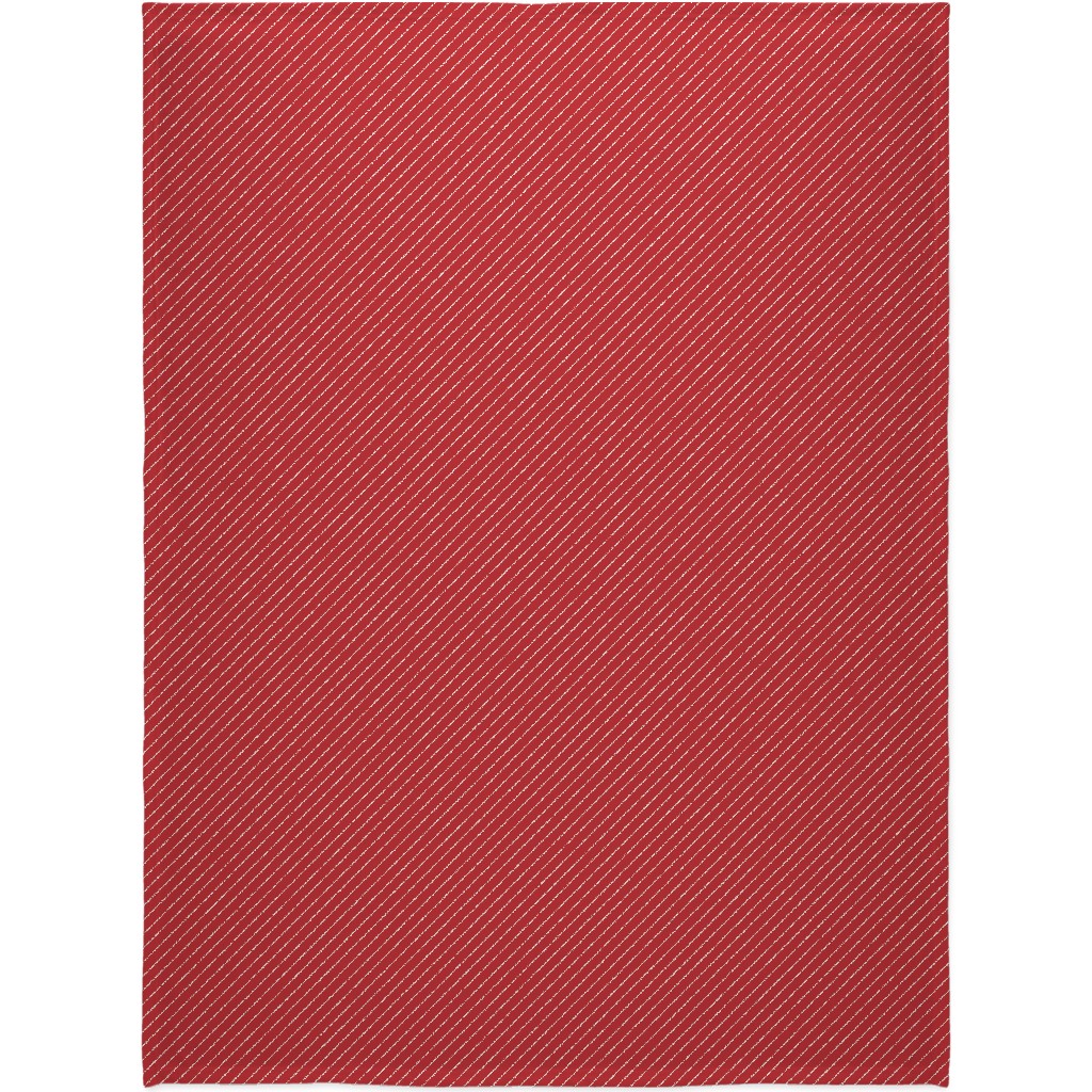 Diagonal Stripes on Christmas Red Blanket, Sherpa, 60x80, Red, Red