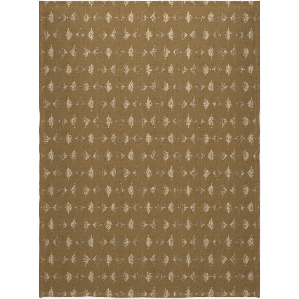 Brushed Diamond Lines Blanket, Sherpa, 60x80, Brown
