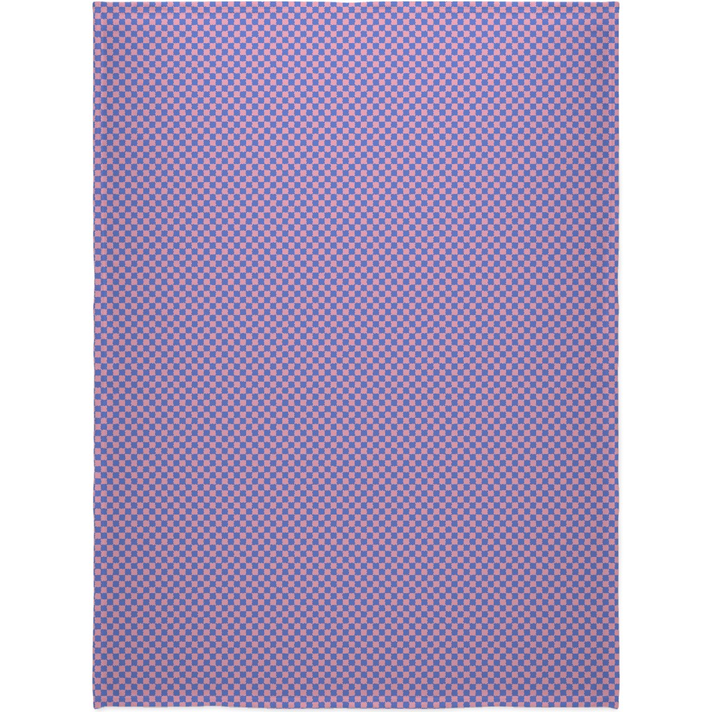 Fun Checkers - Pink and Purple Blanket, Sherpa, 60x80, Pink