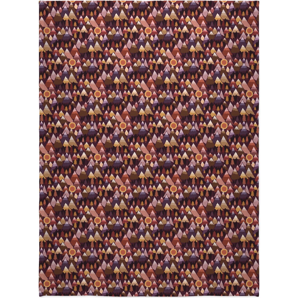 the Mountains Are Calling Blanket, Sherpa, 60x80, Red, Rich Red