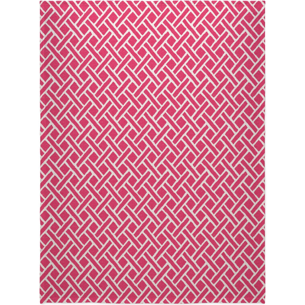 Savannah Trellis Blanket, Sherpa, 60x80, Pink