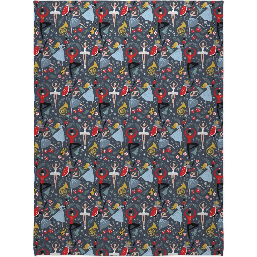 Clara's Nutcracker Ballet - Blue Blanket, Sherpa, 60x80, Multicolor