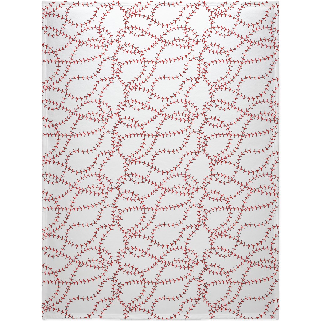 Baseball Seams Blanket, Sherpa, 60x80, White, White
