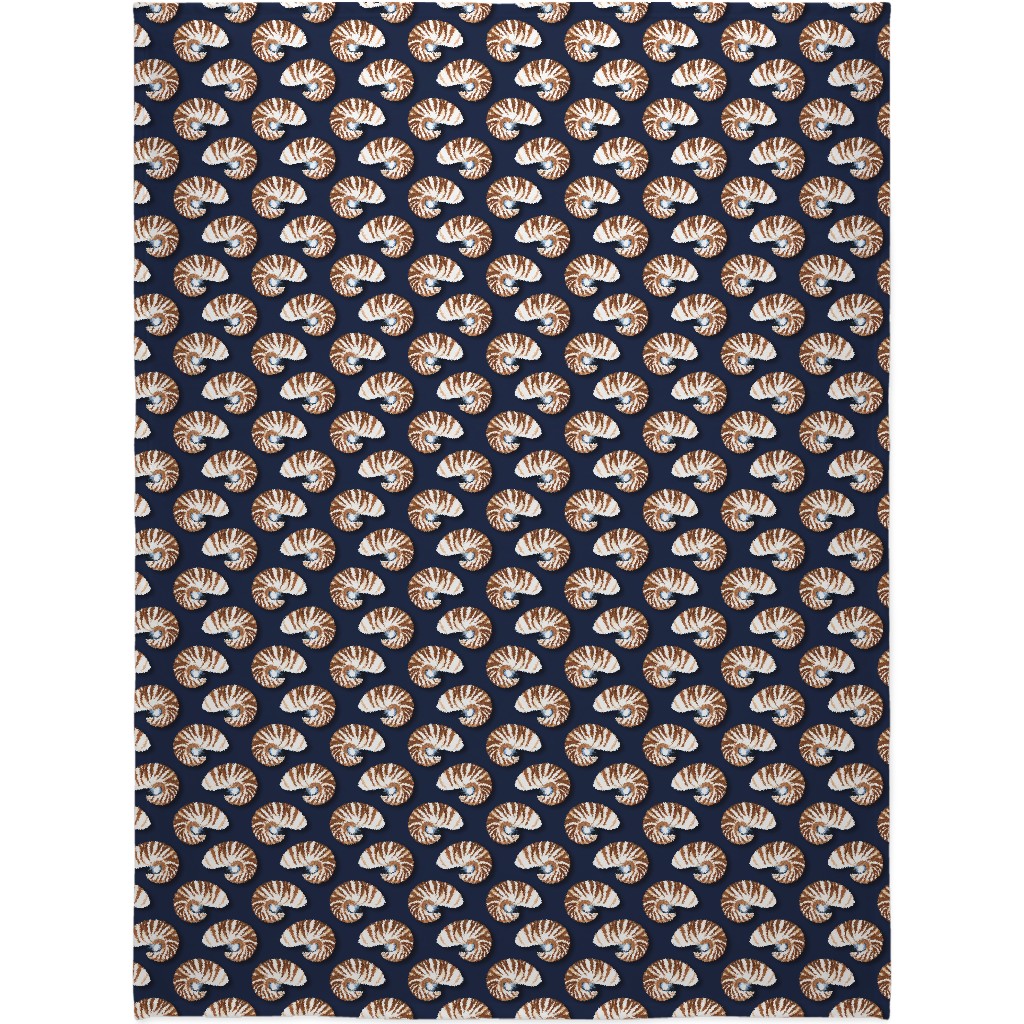 Nautilus - Indigo Blanket, Sherpa, 60x80, Blue, True Blue