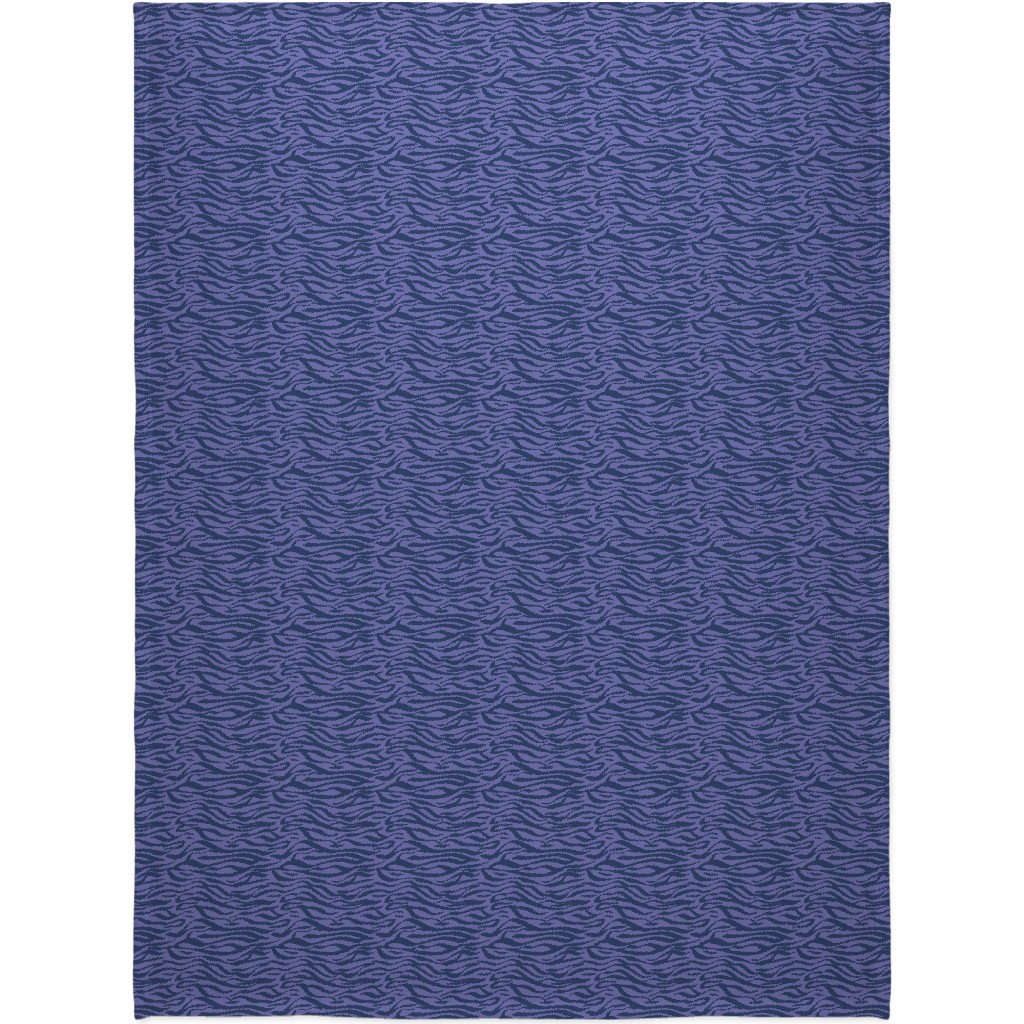 Zebra Animal Print - Purple Blanket, Sherpa, 60x80, Purple