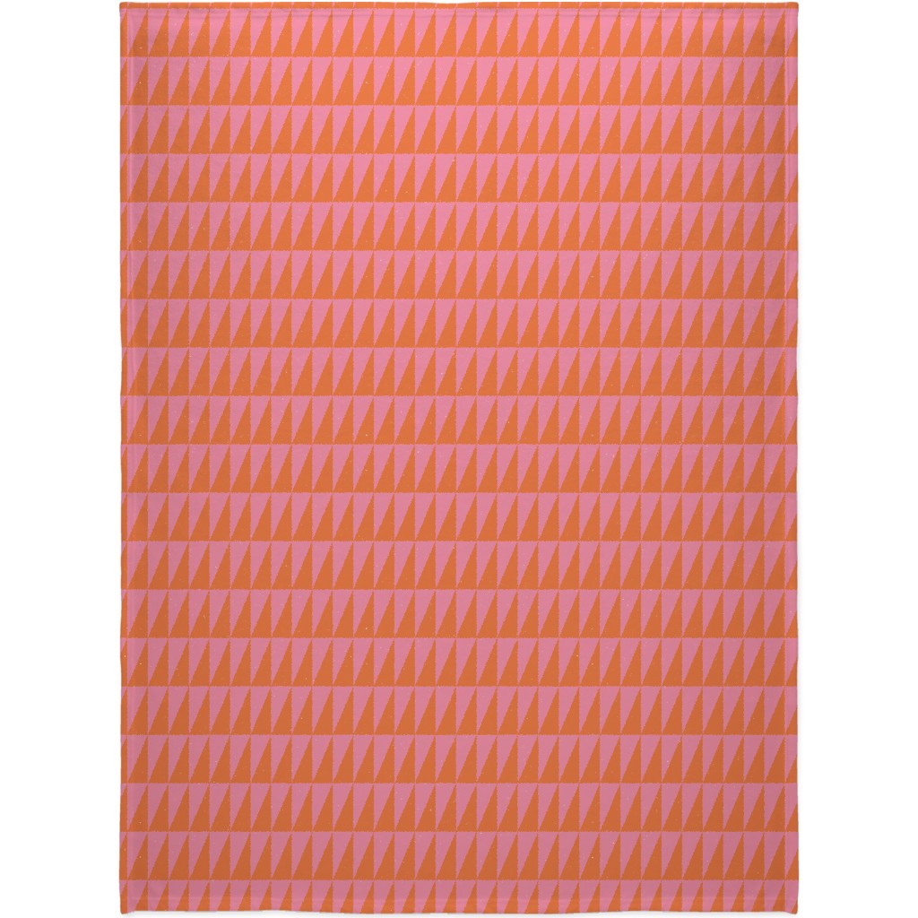 Dual Traingles - Pink Blanket, Sherpa, 60x80, Pink, Bright Pink