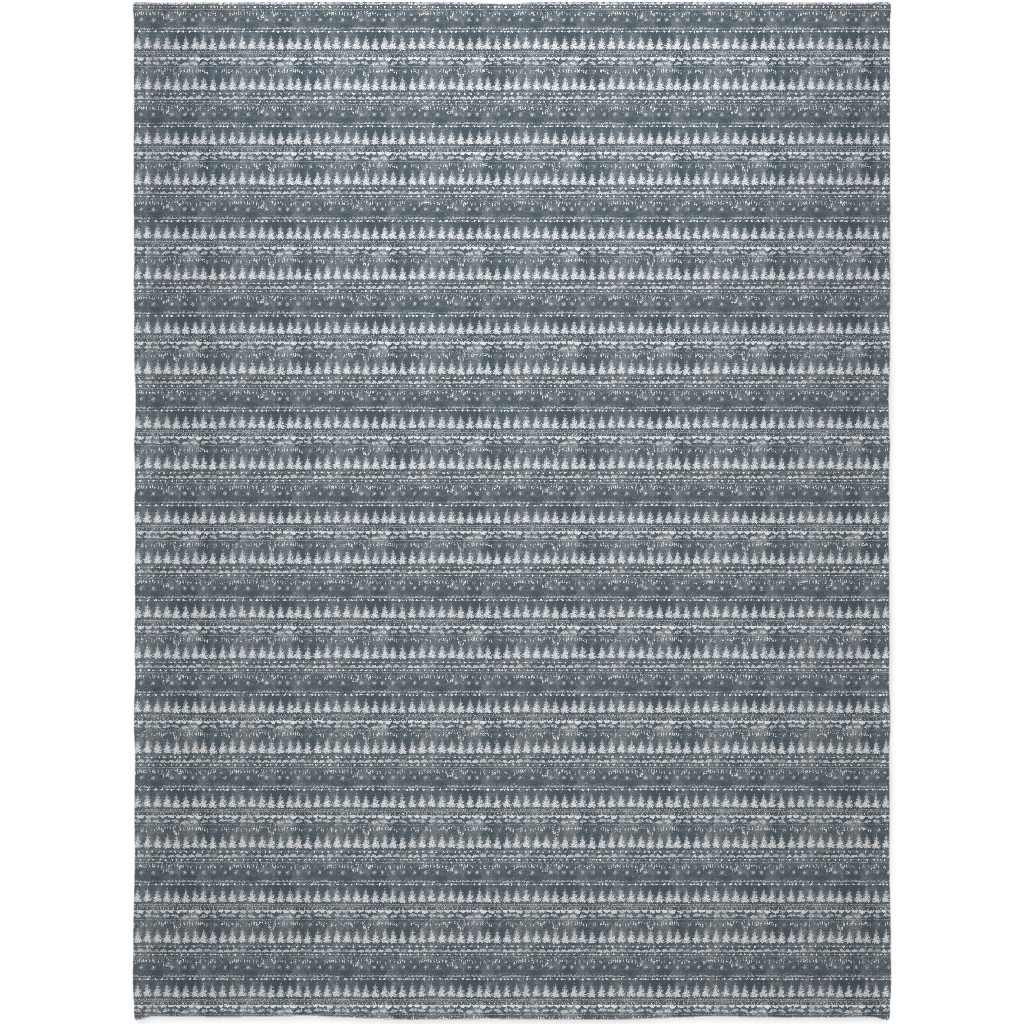 Vintage Christmas Stripe Blanket, Sherpa, 60x80, Gray, Metal