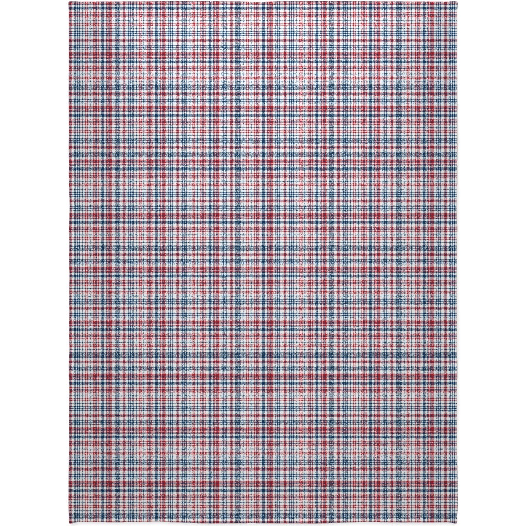 American Plaid - Blue and Red Blanket, Sherpa, 60x80, Multicolor