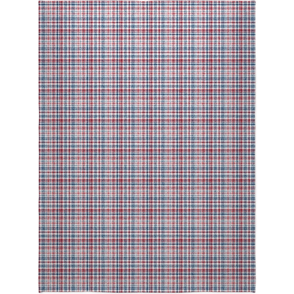 American Plaid - Blue and Red Blanket, Sherpa, 60x80, Multicolor
