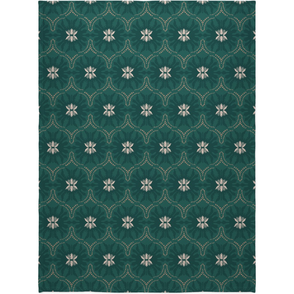 Jasmin Wildflower - Green Blanket, Sherpa, 60x80, Green, Classic Green