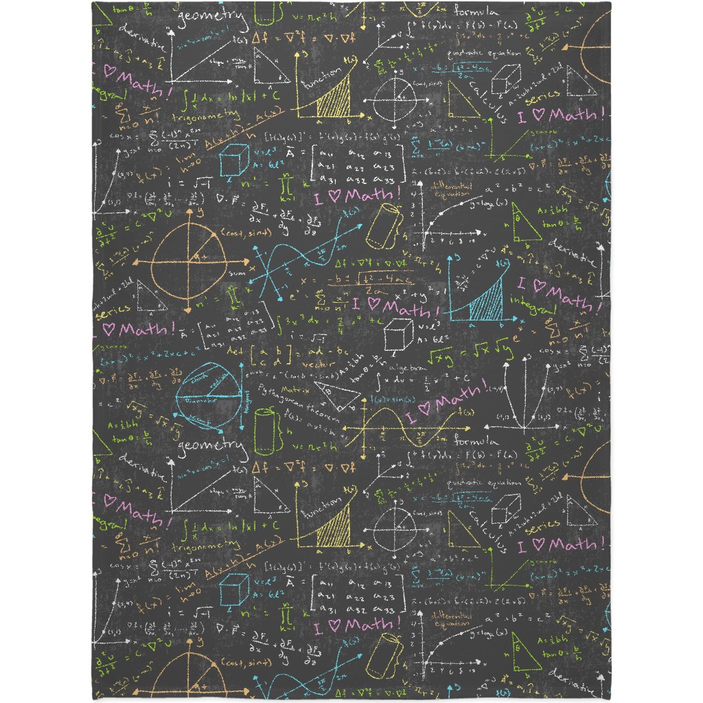 Math Lessons - Gray Blanket, Sherpa, 60x80, Gray