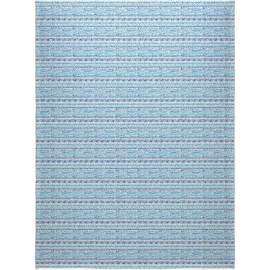 Painted Stripe - Blue Blanket, Sherpa, 60x80, Blue, True Blue