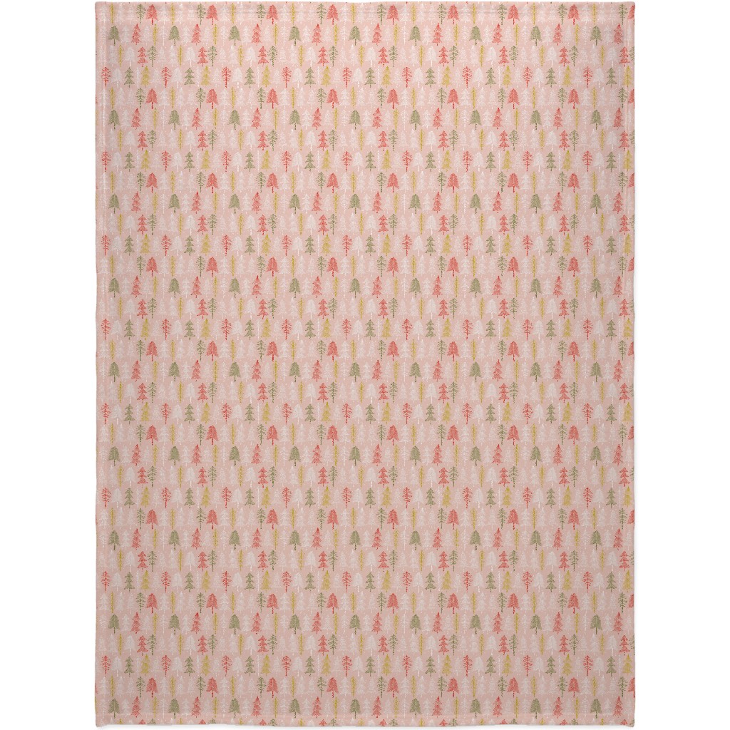 Oh' Christmas Tree Blanket, Sherpa, 60x80, Pink, Sand