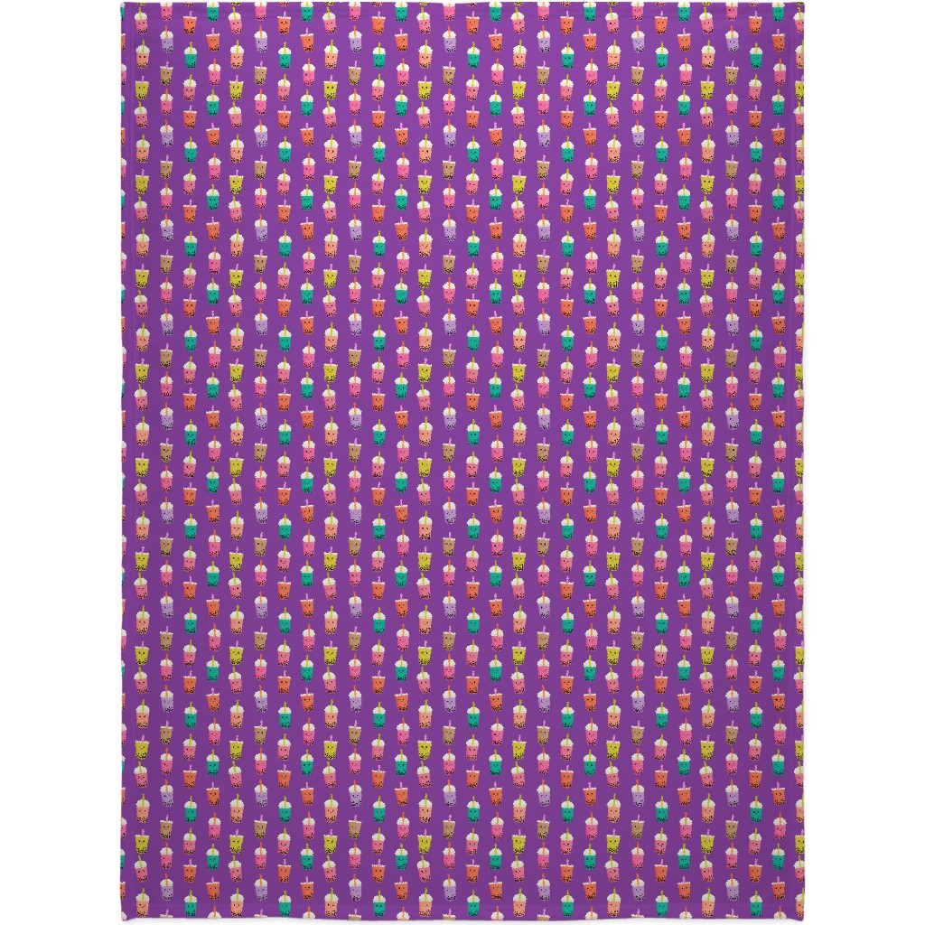 Boba Tea Blanket, Sherpa, 60x80, Purple, Lupin