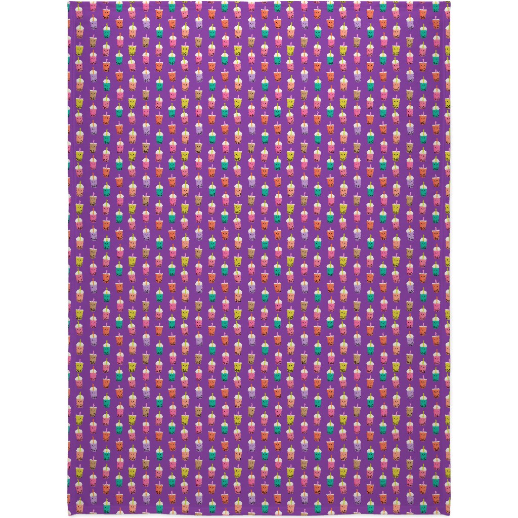 Boba Tea Blanket, Sherpa, 60x80, Purple