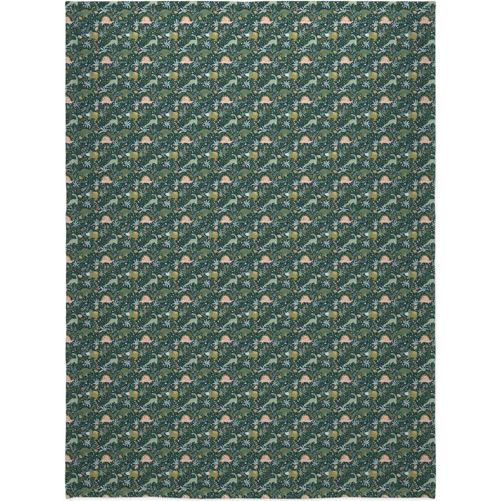 Dino - Green Blanket, Sherpa, 60x80, Green