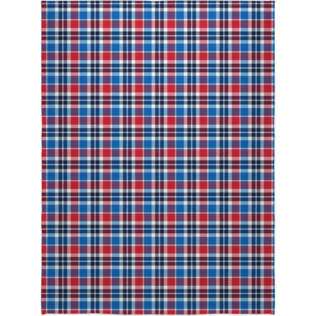 Independence Day Plaid - Multi Blanket, Sherpa, 60x80, Multicolor