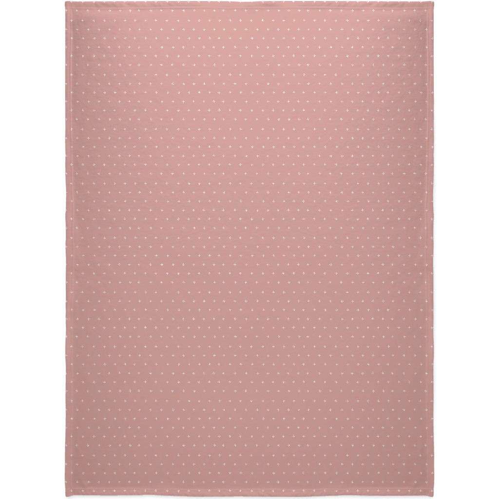 Plus on Dusty Pink Blanket, Sherpa, 60x80, Pink, Bright Pink