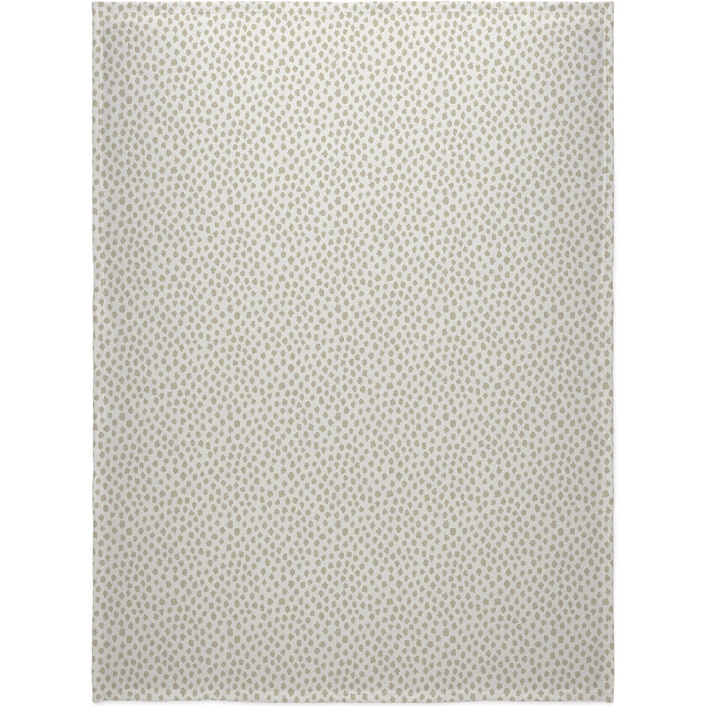 Khaki Spots - Gray Blanket, Sherpa, 60x80, Gray