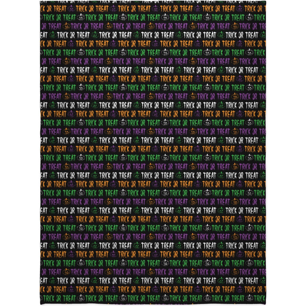 Trick or Treat Halloween Typography - Multi Blanket, Sherpa, 60x80, Multicolor