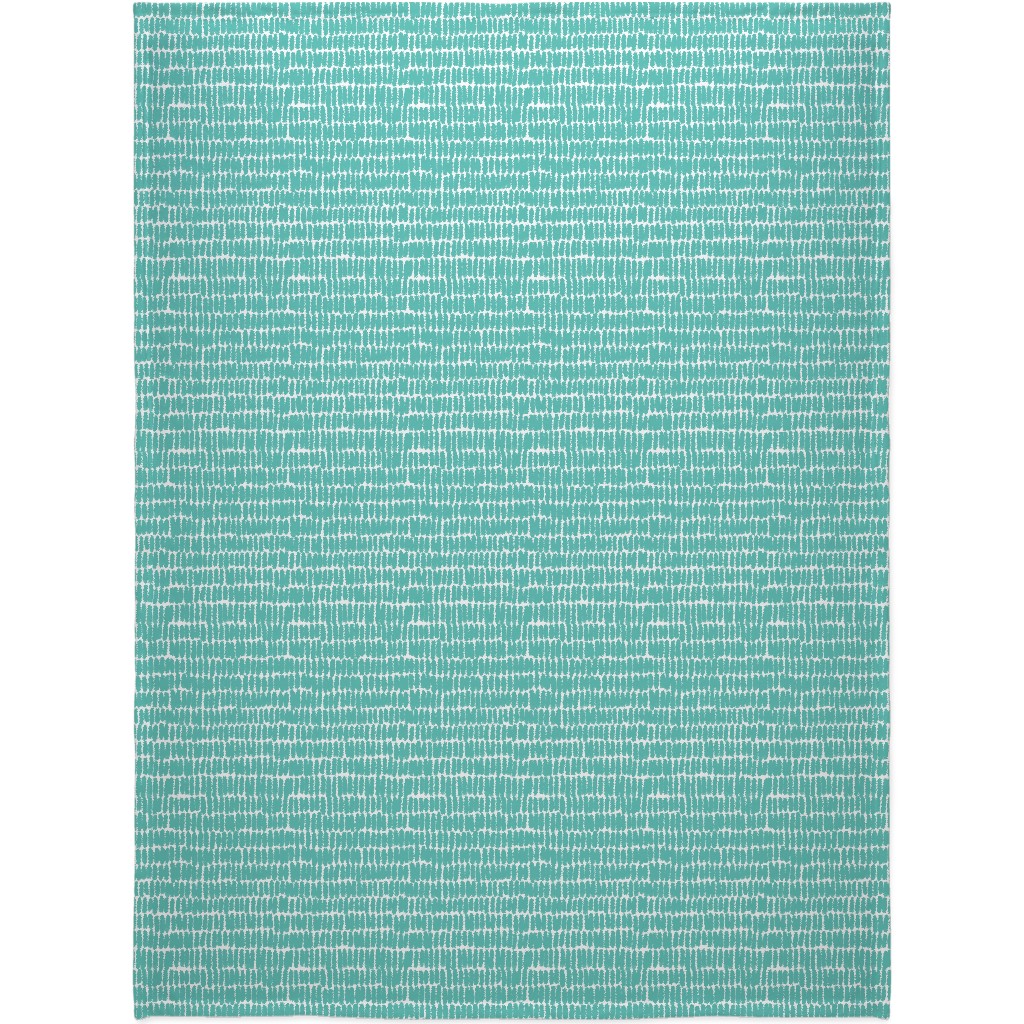 Hatches Blanket, Sherpa, 60x80, Green, Sea