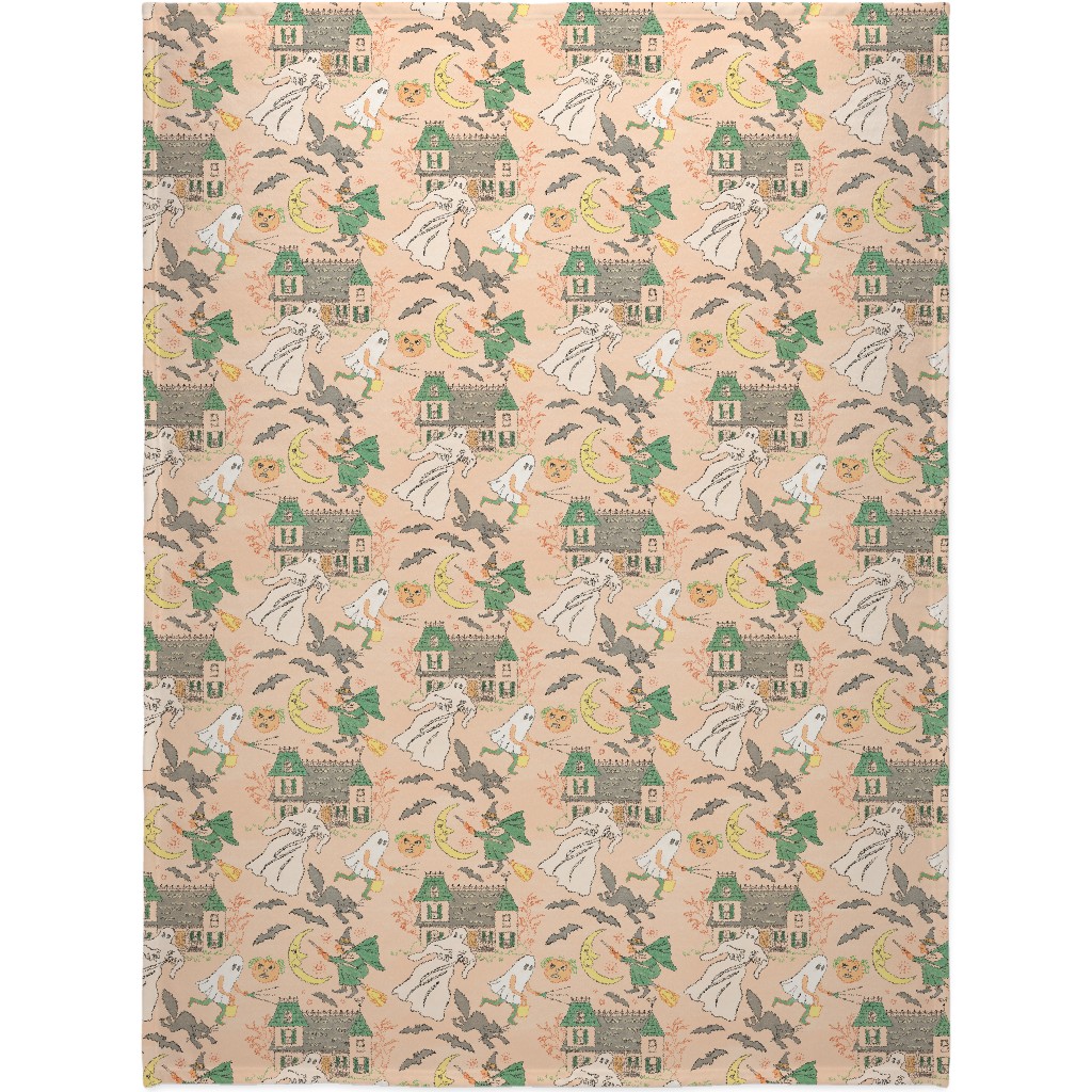 Halloween - Pink Blanket, Sherpa, 60x80, Multicolor