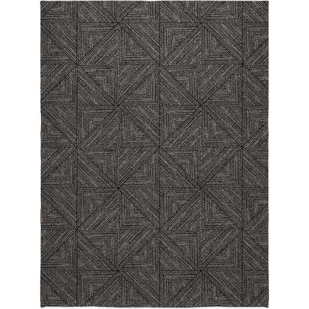Angles and Lines Blanket, Sherpa, 60x80, Gray, Gray