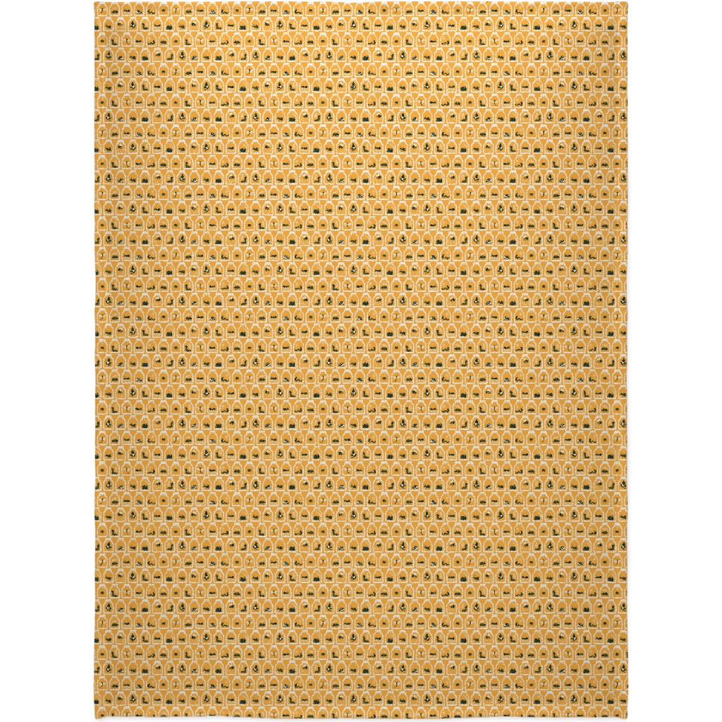 a Collection of Bugs Blanket, Sherpa, 60x80, Yellow, Eggyolk