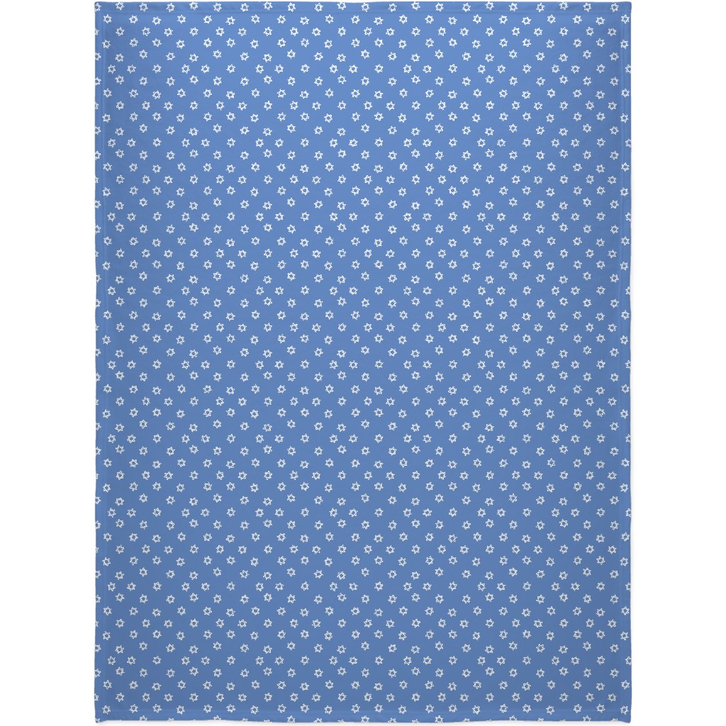 Star of David - White & Blue Blanket, Sherpa, 60x80, Blue