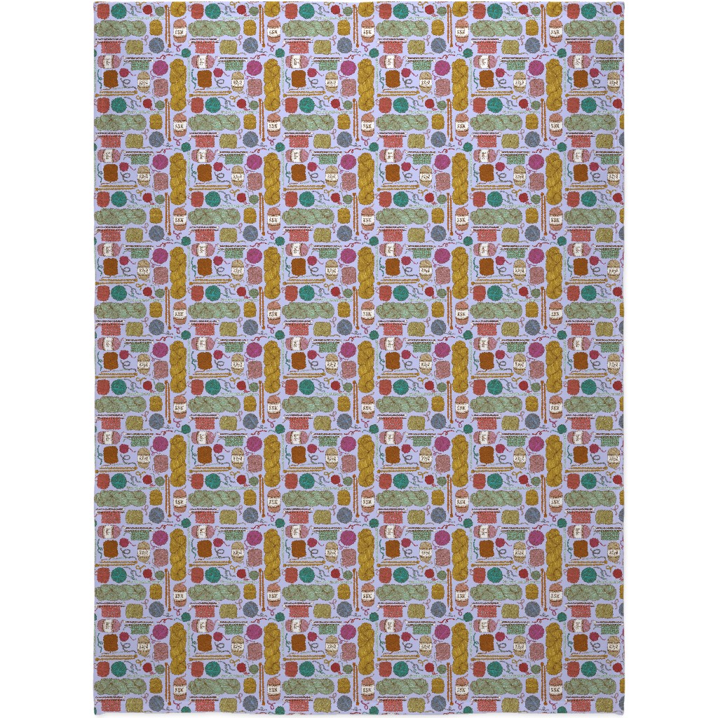 Knitting Blanket, Sherpa, 60x80, Multicolor, Lavender Lace