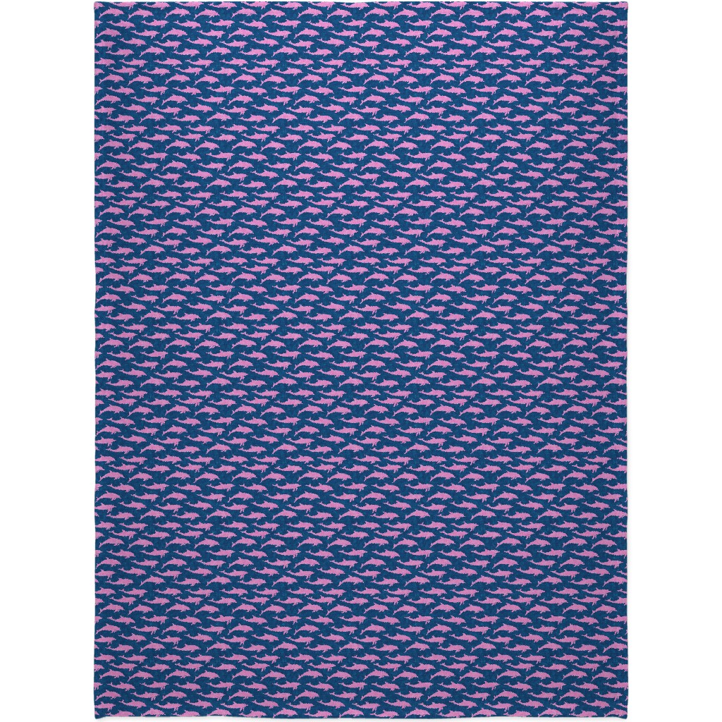 Dolphins Blanket, Sherpa, 60x80, Pink, Cupcake