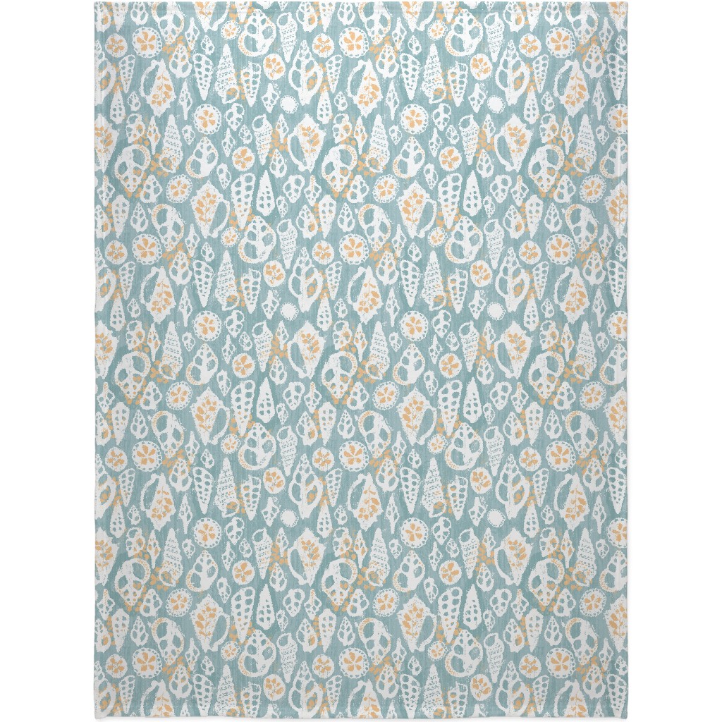 Beach Sunrise - Blue Blanket, Sherpa, 60x80, Blue, True Blue