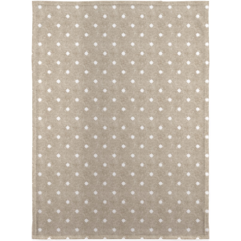 Vintage Stars Blanket, Fleece, 30x40, Beige, Rye