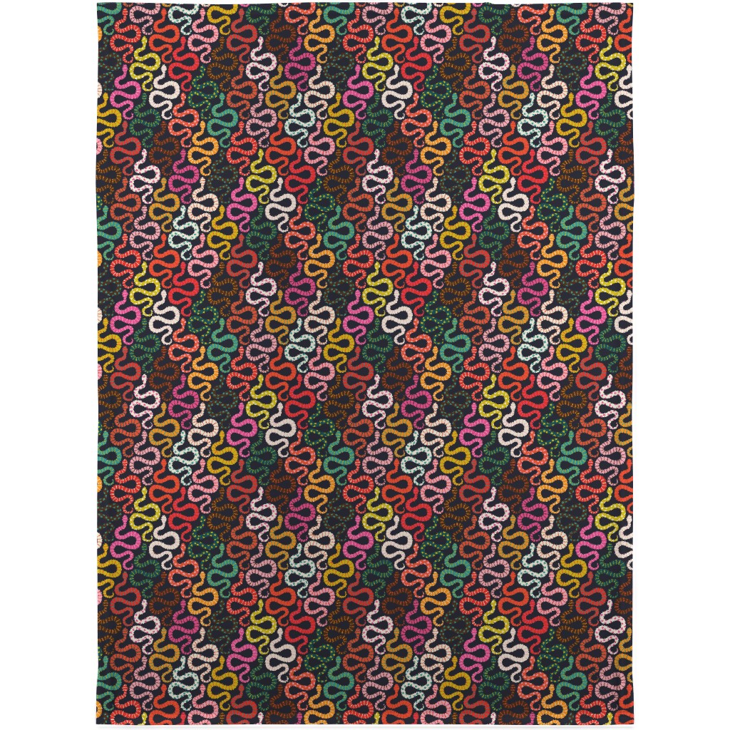 Snake-a-Delic - Multi Color Blanket, Fleece, 30x40, Multicolor