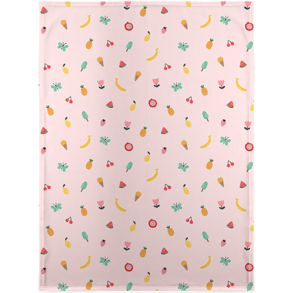 Freshy Summer - Pink Blanket, Fleece, 30x40, Pink, Bright Pink