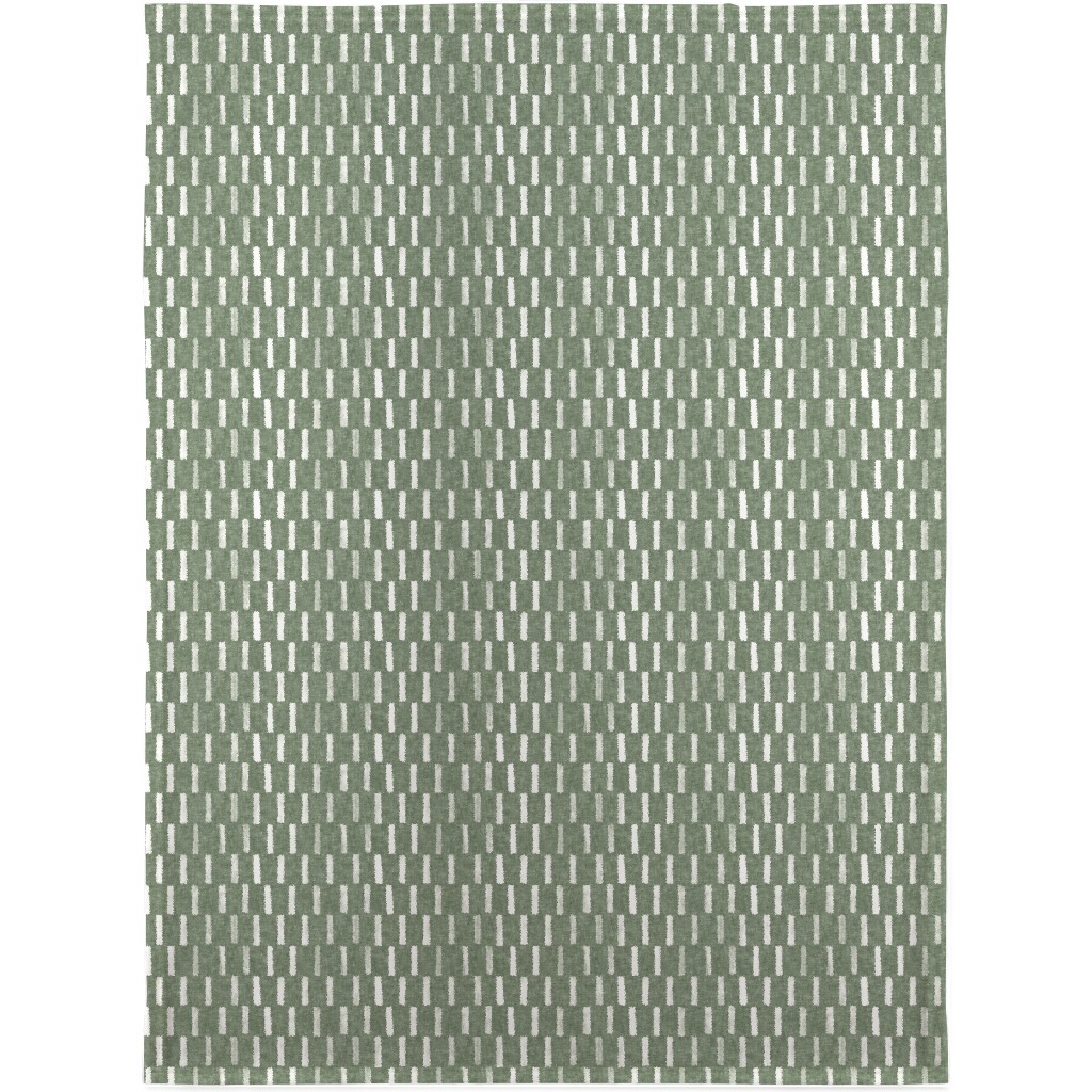 Block Print Dash - Sage Blanket, Fleece, 30x40, Green, Classic Green
