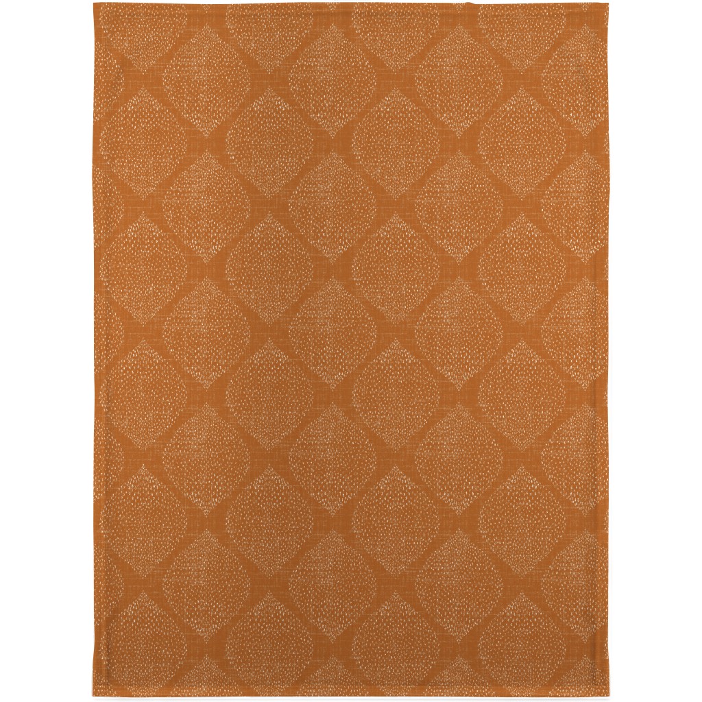 Minimalist Ogee - Burnt Orange Blanket, Fleece, 30x40, Orange, Orange