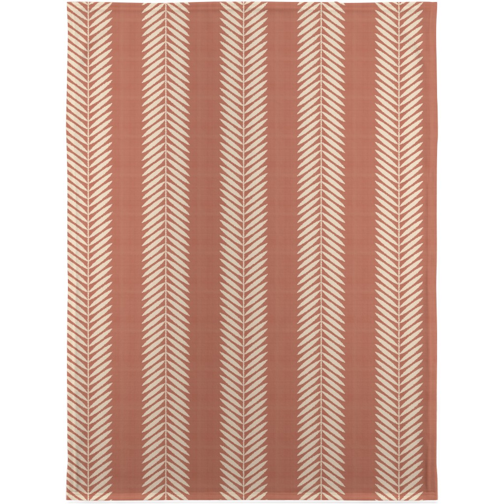 Laurel Leaf Stripe Blanket, Fleece, 30x40, Pink, Nutmeg