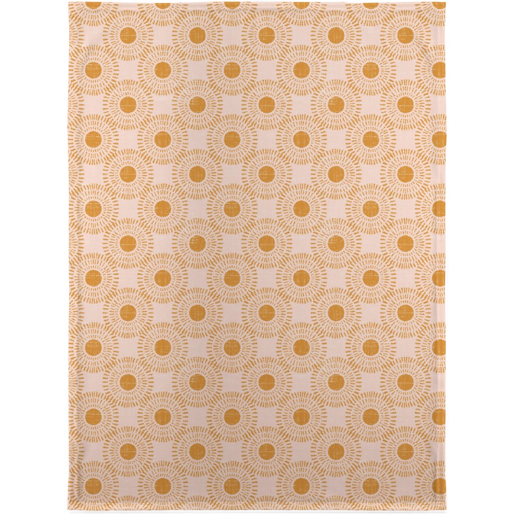 Sunburst - Pale Pink and Burnt Orange Blanket, Fleece, 30x40, Pink, Bright Pink