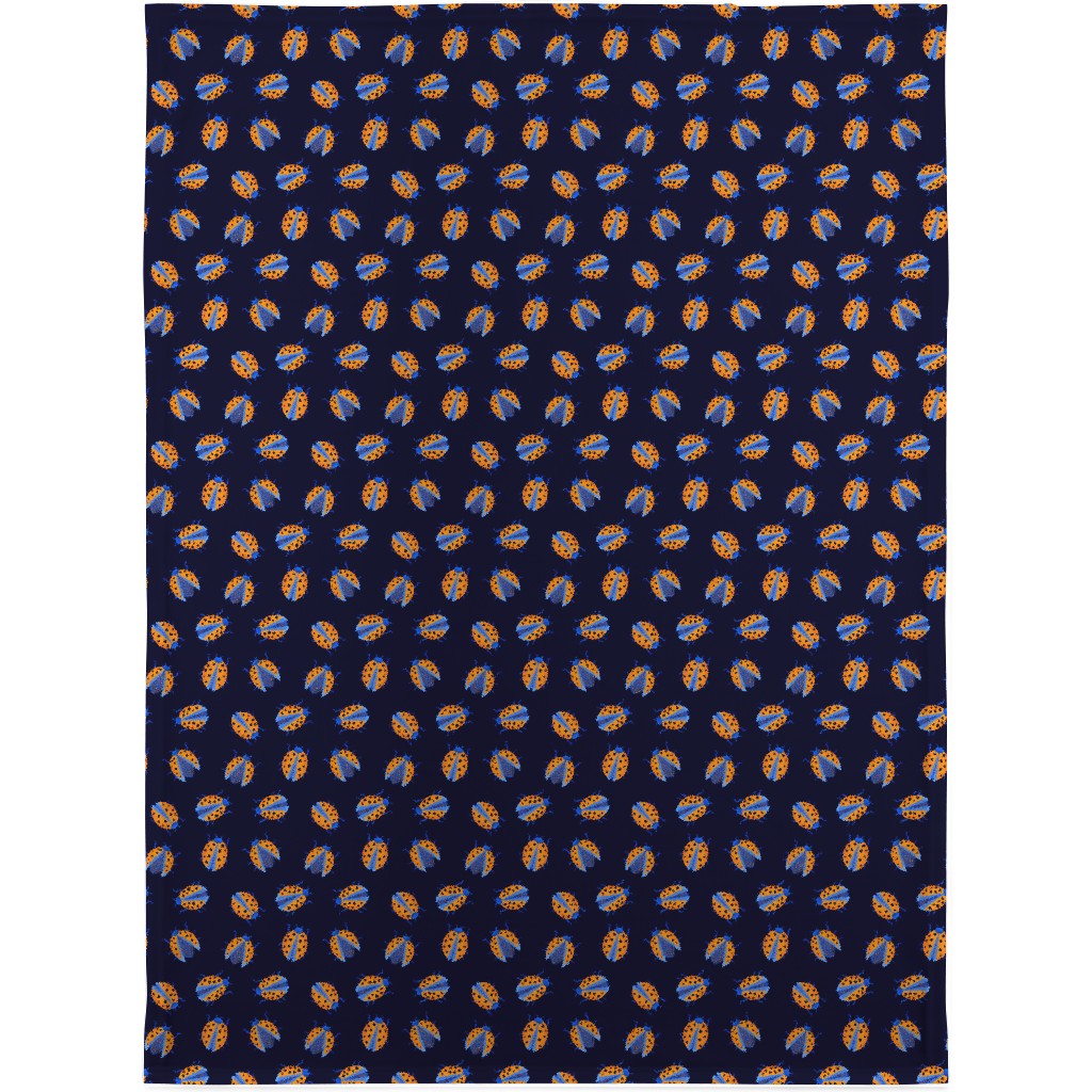 Classic Ladybugs Blanket, Fleece, 30x40, Blue