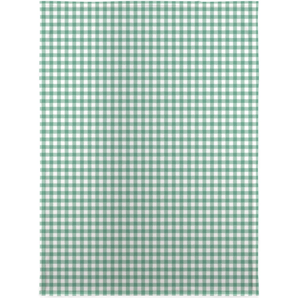 Simple Gingham Blanket, Fleece, 30x40, Green