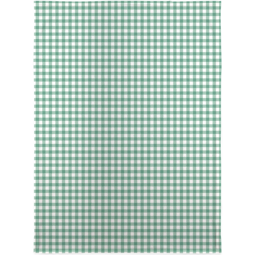 Simple Gingham Blanket, Fleece, 30x40, Green, Desert Green
