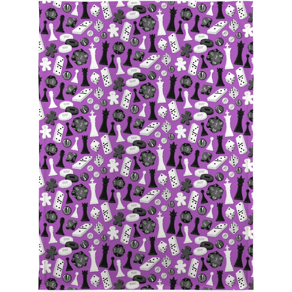 Game on Blanket, Fleece, 30x40, Purple, Grape