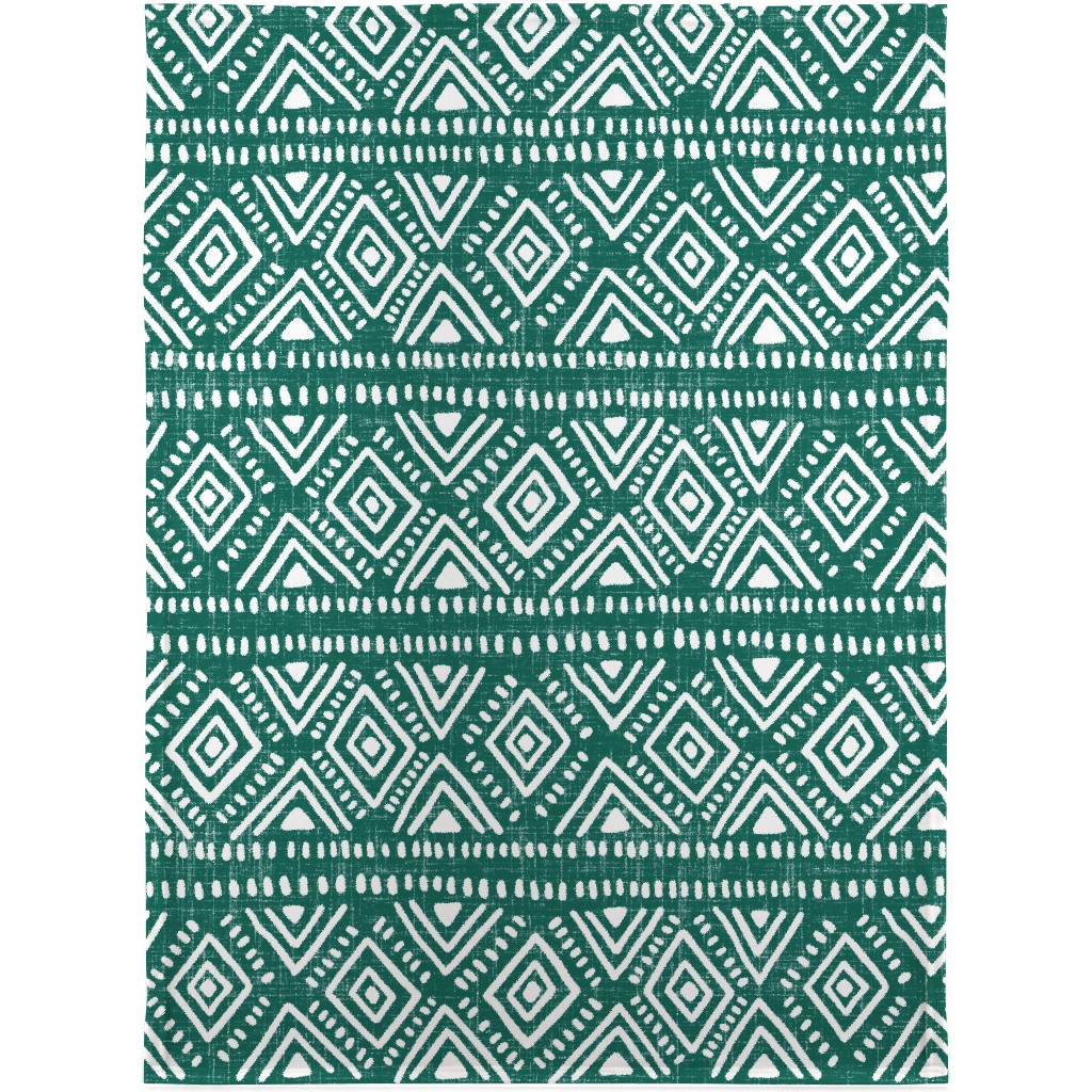 Abstract Diamond Blanket, Fleece, 30x40, Green