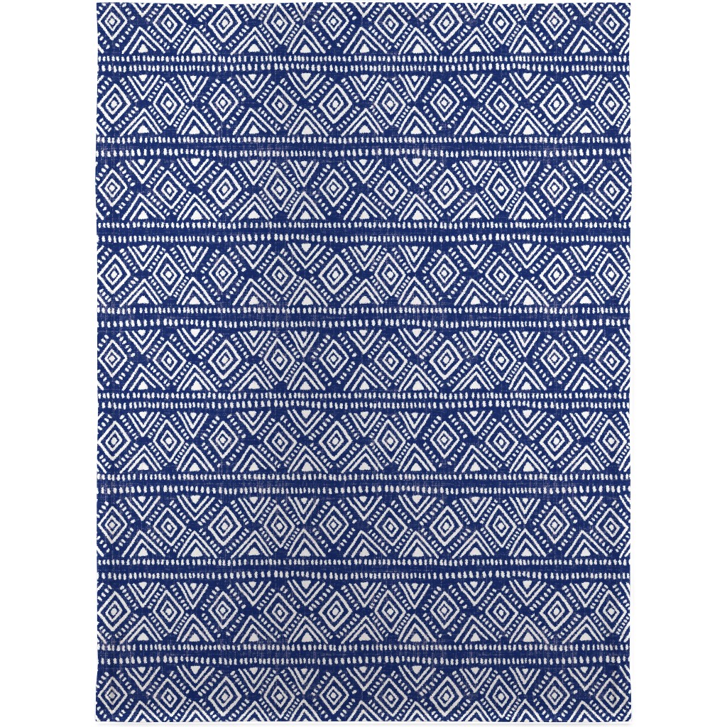 Abstract Diamonds - Navy Blanket, Fleece, 30x40, Blue