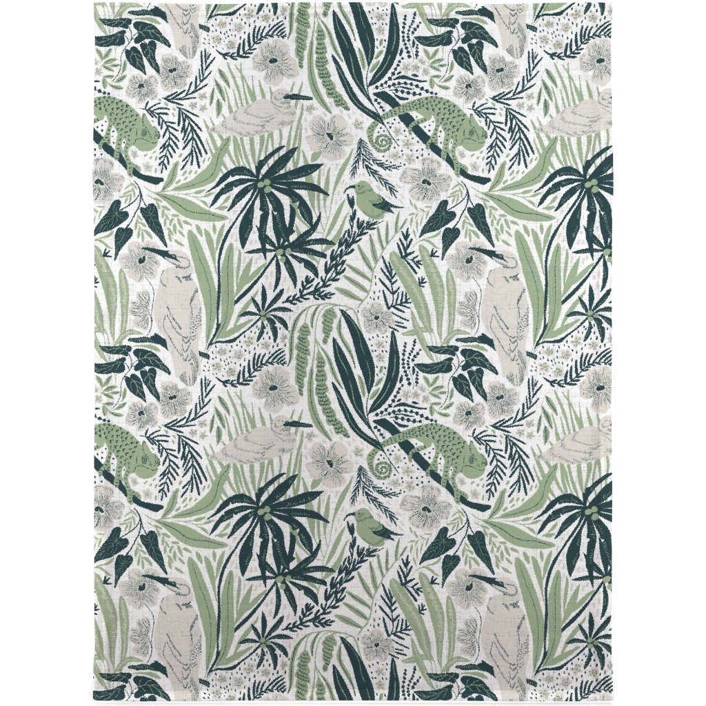 Tropical Hawaiian Dreams Blanket, Fleece, 30x40, Green, Smoke