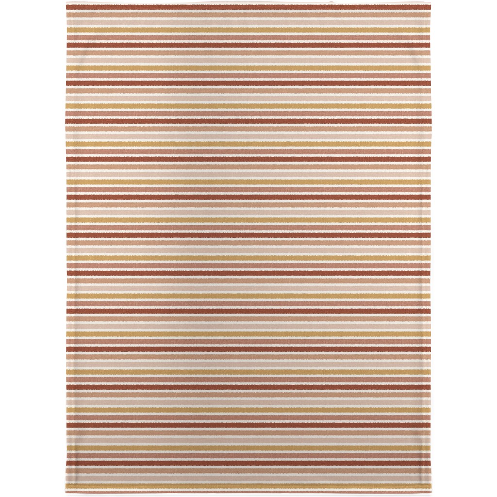 Retro Stripes - Pink on Faux Linen Blanket, Fleece, 30x40, Pink, Bright Pink