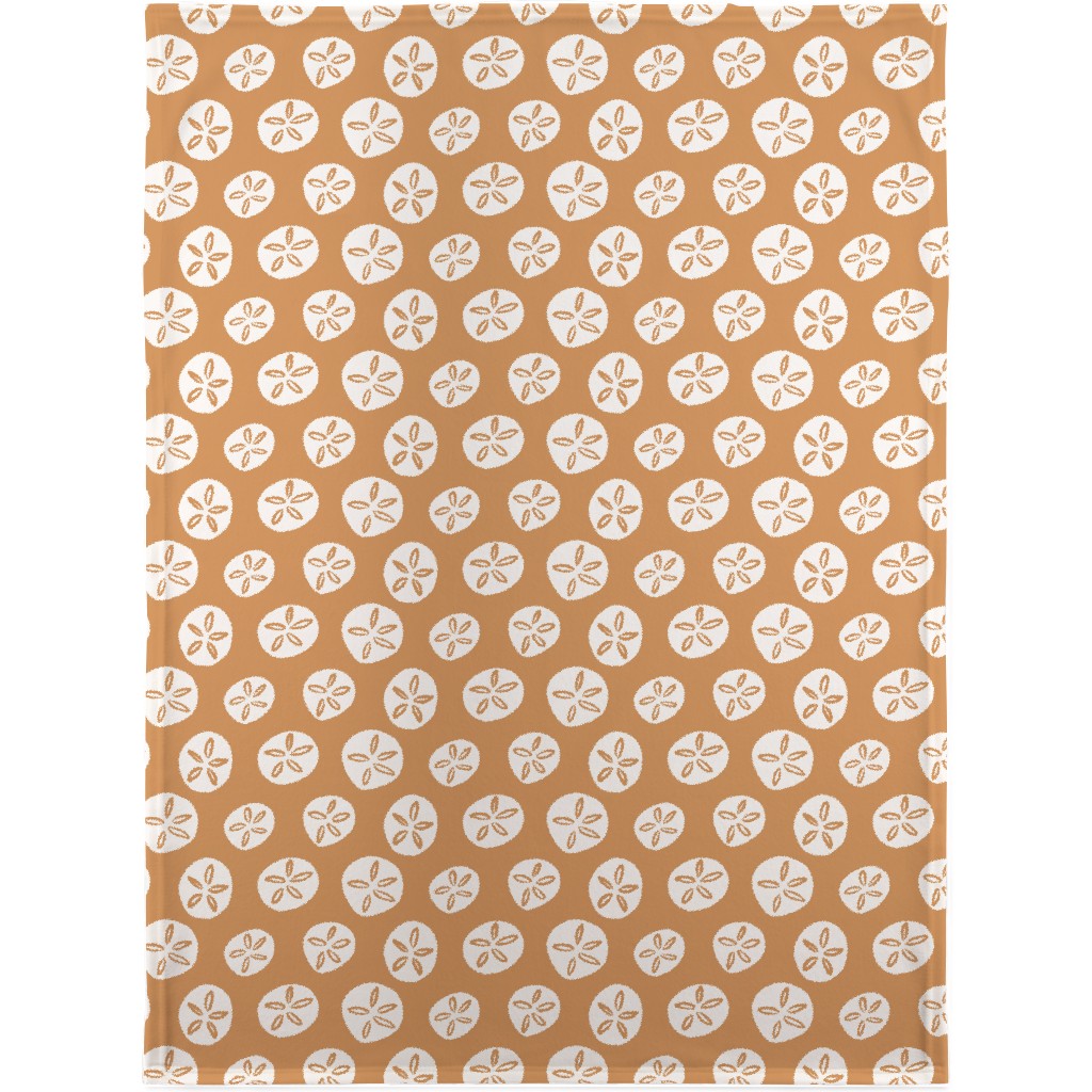 Sand Dollar Sea Shells Blanket, Fleece, 30x40, Orange, Pueblo