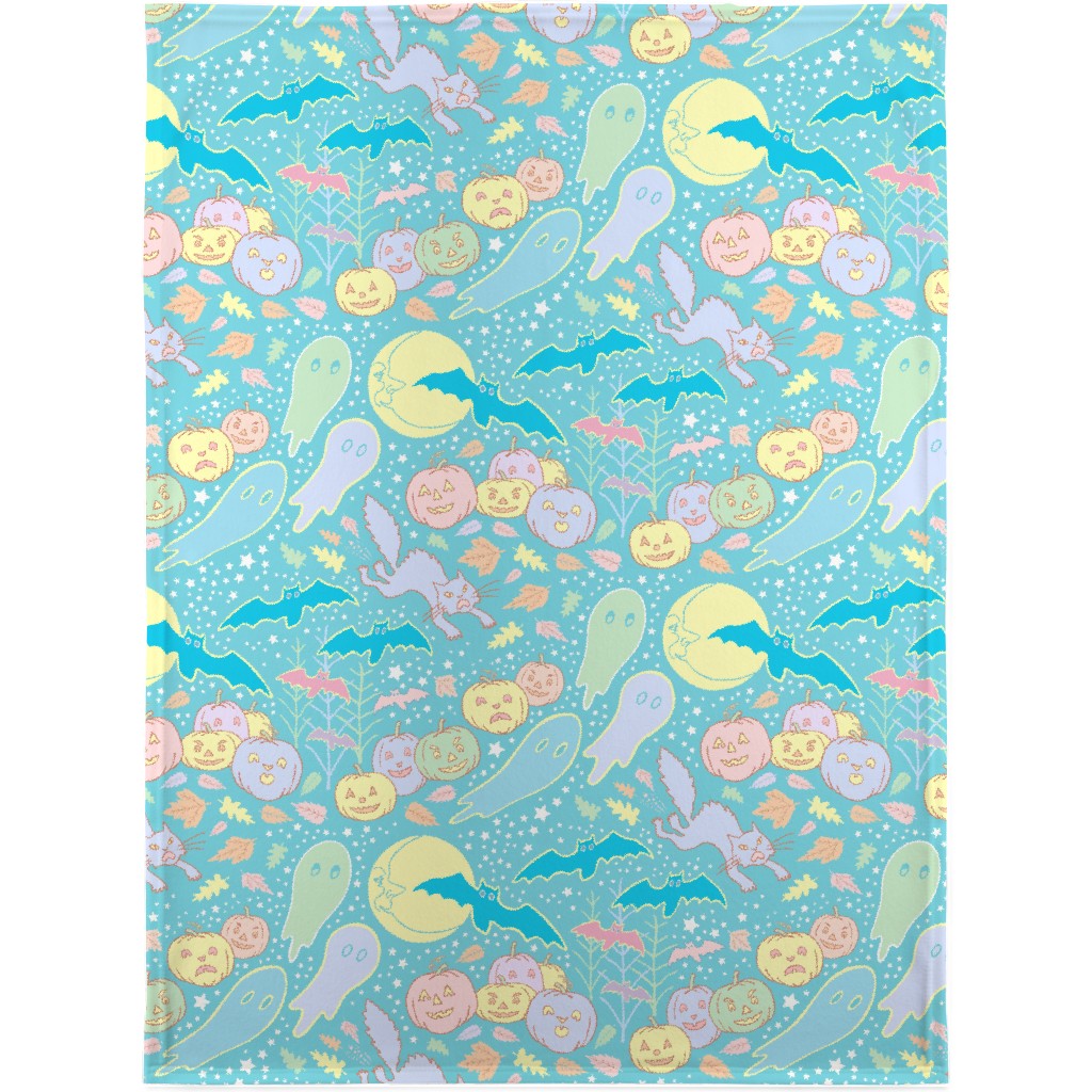 a Pastel Halloween Blanket, Fleece, 30x40, Multicolor